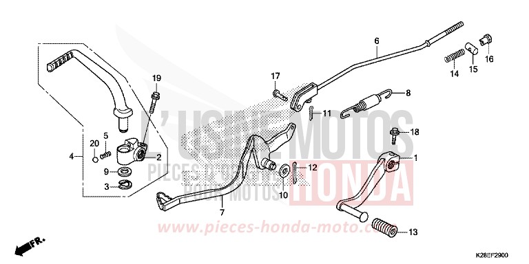 PEDALE de CRF125F "Petites Roues" EXTREME RED (R292) 2023